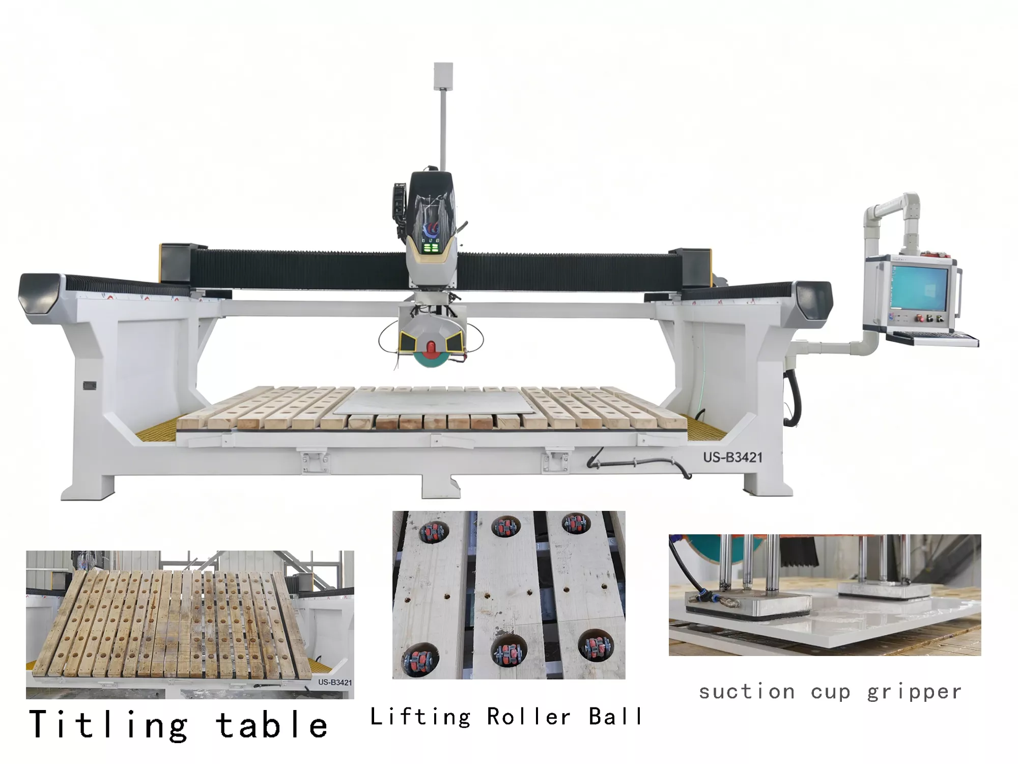 Quartz /Marble/Granite/ceramic stone cnc bridge cutter saw cutting machine